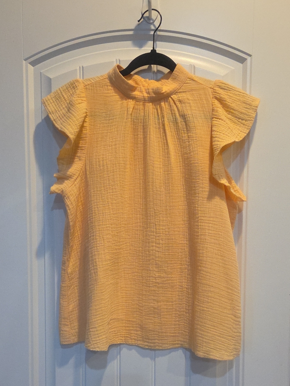 Joe's Jeans Soft Yellow Flutter Sleeve Blouse